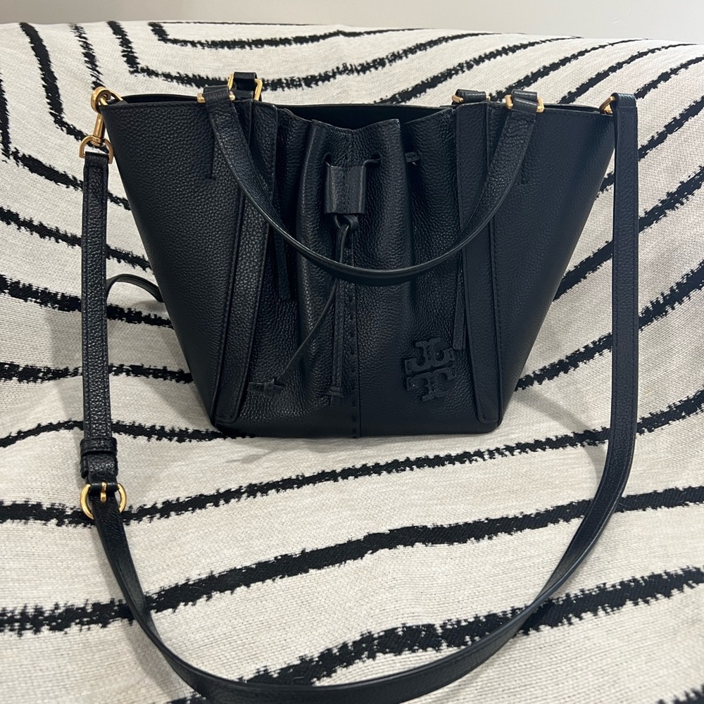 Tory Burch Black Mcgraw Dragon Fly Satchel